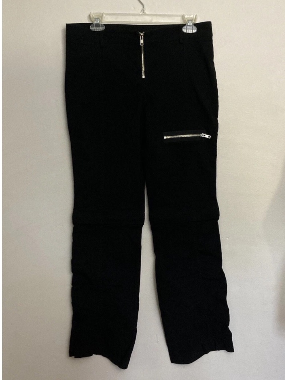 9-28 Bebe Black pants Convertible Shorts 10 Y2K